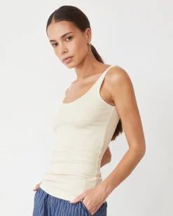 MONROW Supimaluxe Rib Scoop Neck Tank OFFWHITE Online